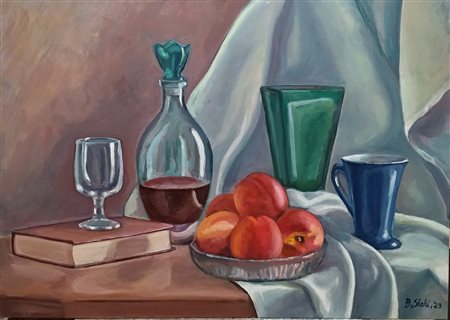 Brikena Shehi, Natura morta con pesche