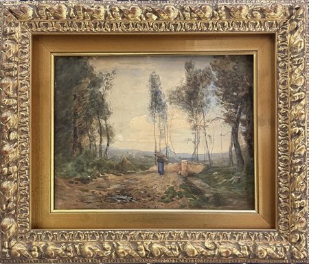 Vittorio Bussolino Torino 1853-1922 Paesaggio con il Monviso 