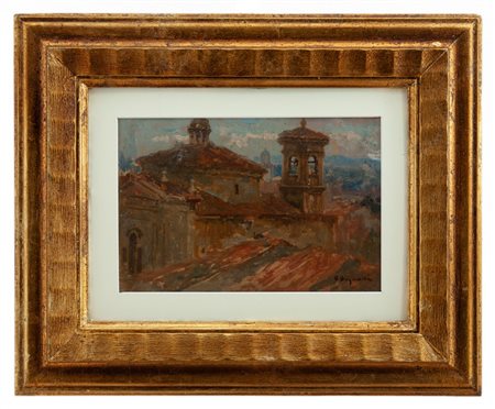 Vespasiano Bignami Cremona 1841 - Milano 1929 Duomo e tetti 