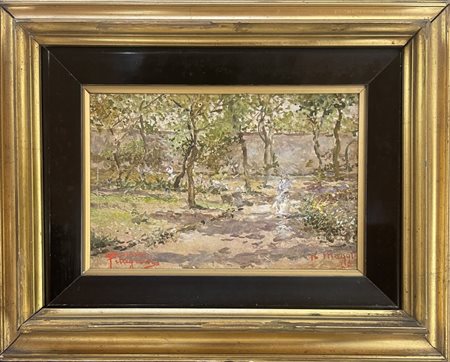 Riccardo Pellegrini Milano 1863 - Crescenzago (VA) 1934 In cortile 