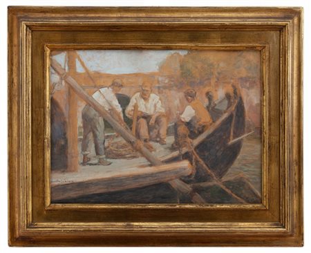 Enrico Intraina Milano 1870 – 1945 Pescatori 