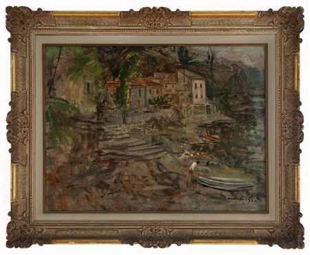 Cesare Monti Brescia 1891 - Bellano (LC) 1959 Paesaggio lacustre 