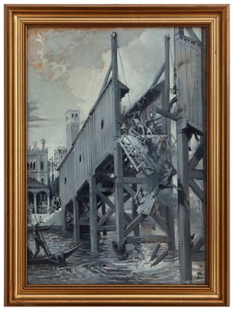 Ludovico Pogliaghi Milano 1857 - Varese 1950 Rottura del Ponte di Rialto 