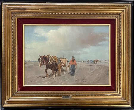 Alfredo Soressi Piacenza 1897 – 1982 Il trasporto della sabbia lungo il Po