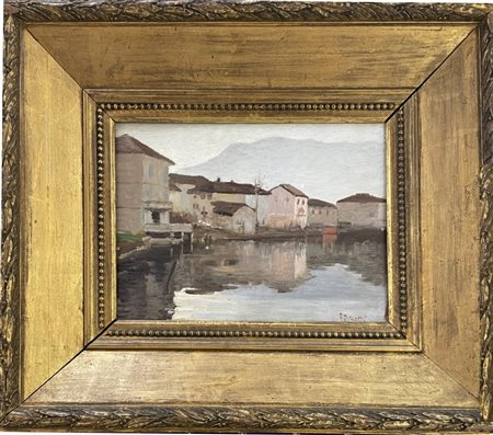 Antonio Morelli Milano 1881-1965 Paesaggio lacustre 
