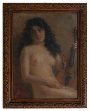 Napoleone Luigi Grady S. Cristina (PV) 1860 - Varese 1949 Nudo femminile con strumento 