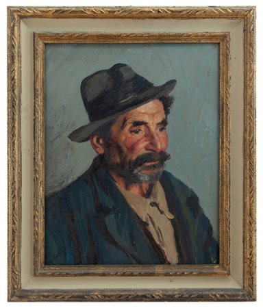 Attilio Bozino Sostegno (VC) 1890 - 1973 Torino Ritratto di contadino