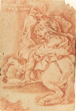 Anonimo piemontese-lombardo degli inizi del XVI secolo. Cavaliere a cavallo...