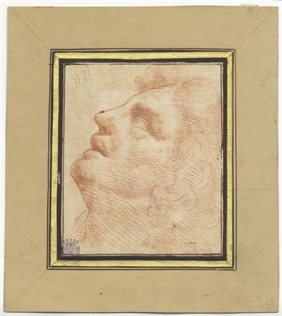 Artista toscano della cerchia di Michelangelo Buonarroti. Testa virile....