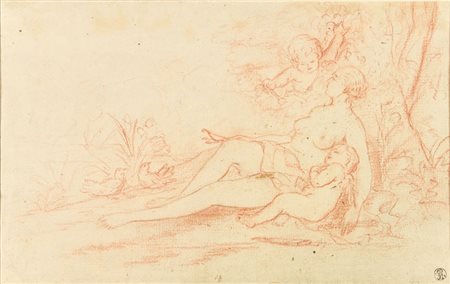 Anonimo francese della fine del XVII secolo-inizi XVIII. Venere e amorini....