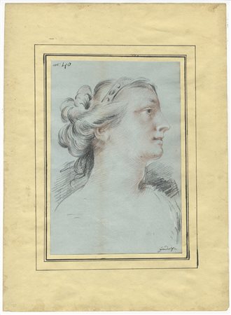 Noël Nicolas Coypel (1690-1734). Testa muliebre. Prima metà del XVIII secolo....