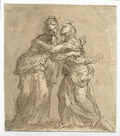 Donato Creti (1671-1749). Visitazione. Prima metà del XVIII secolo. Penna e...