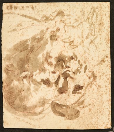 Giovan Gioseffo Dal Sole (1654-1719). Studi di due teste. Secolo XVII. Matita...
