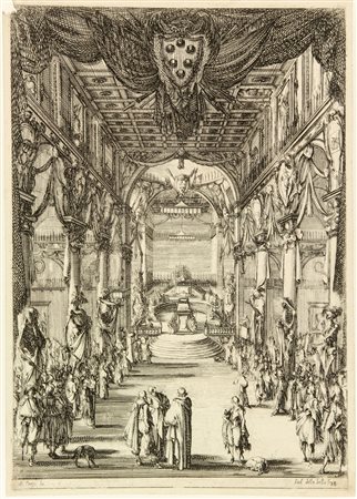 Stefano Della Bella (1610-1664). Veduta della navata centrale di San Lorenzo...