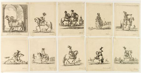 Stefano Della Bella (1610-1664). Diverses exercices de cavalerie Dedié A...