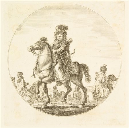 Stefano Della Bella (1610-1664). Un Cavaliere Ungherese. 1650 ca. Acquaforte....