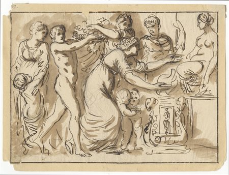 Giuseppe Fancelli (1763-1840). Scena di sacrificio. Fine del XVIII secolo....