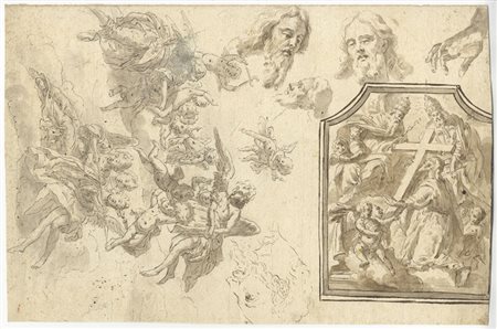 Giovan Battista Gaulli (detto il Baciccio) (1639-1709). Angeli Musicati e...
