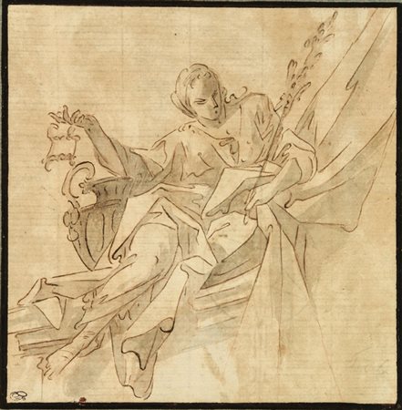 Corrado Giaquinto (1703-1766). Allegoria della Temperanza. 1760 ca. Matita...