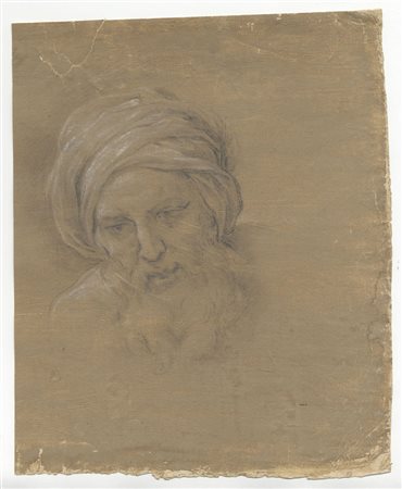 Antonio Gionima (1697-1732). Testa virile barbuta con turbante. Prima metà...