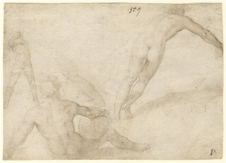 Francesco Morandini (detto il Poppi) (1544-1597). Studi di quattro figure....