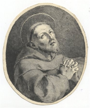 Pietro Antonio Novelli (1729-1804). San Francesco orante. XVIII secolo. Penna...