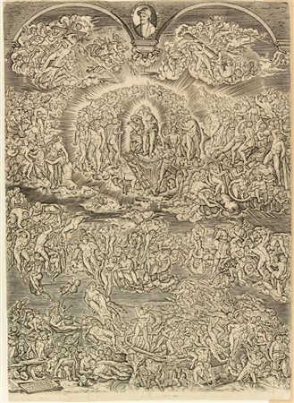 Martino Rota (1520 ca.-1583). Il Giudizio Universale. 1569. Bulino. Matrice:...
