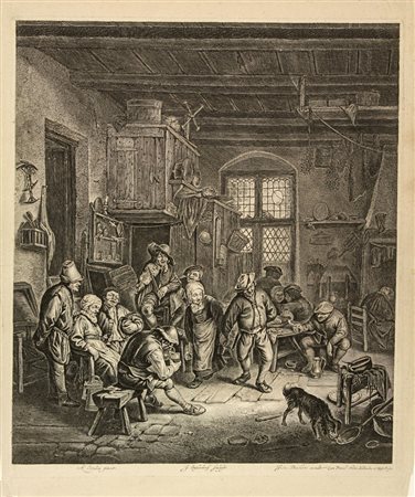Jonas Suyderhoef (1613 ca.-1686). Una coppia danzante all’osteria. 1660 ca....