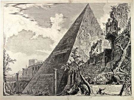 Giovanni Battista Piranesi (1720-1778). 1) Piramide di C. Cestio. 2)...
