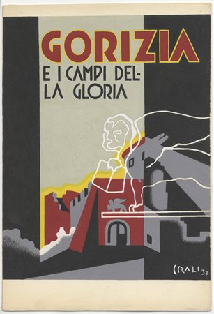Tullio Crali (1910-2000). Gorizia e i campi della Gloria. 1933. Tempera...