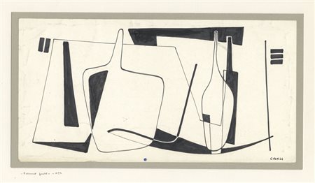 Tullio Crali (1910-2000). Forme pure. 1952. China su carta bianca lucida....