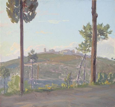 Pietro D'achiardi (1879-1940). Fauglia. 1928. Gouache e tracce di matita di...
