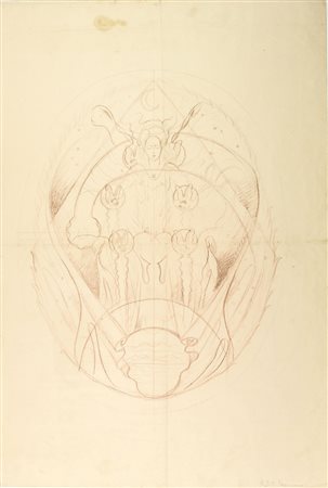 Raoul Dal Molin Ferenzona (1879-1946). La notte. 1925-1930 ca. Matita nera e...