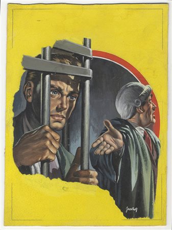 Carlo Jacono (1929-2000). Copertina per il giallo Mondadori. "Signori della...