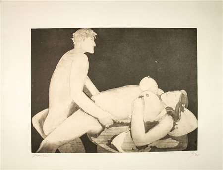 Giacomo [pseud. di Manzoni Giacomo] Manzù (1908-1991). Coppia di amanti....