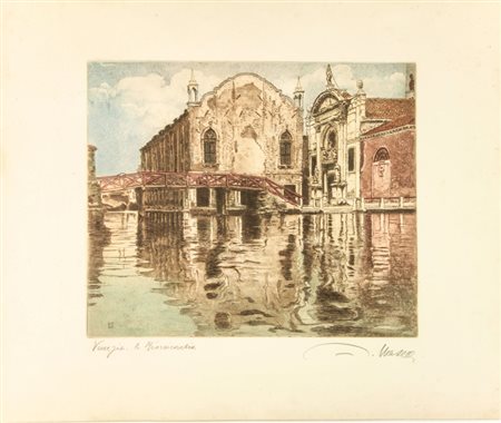 Augusto Maselli (1882-1957). Coppia di incisioni: Venezia la Misericordia....