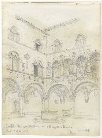 Ferruccio Moro (1859-1948). Cortile del Museo Nazionale del Bargello (lati...