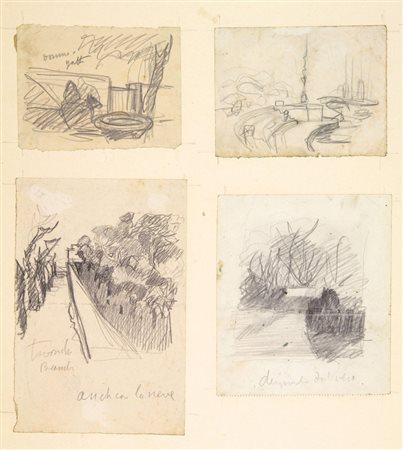 Renato Natali (1883-1979). Studi dal vero. Lotto composto da 8 disegni a...