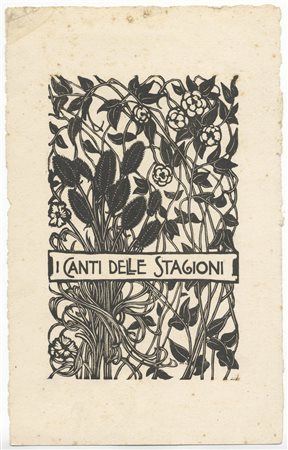 Francesco Nonni (1885-1975). Tre xilografie. Dame in giardino. 1909....