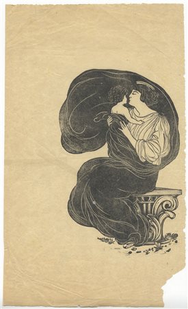 Francesco Nonni (1885-1975). Due xilografie. Madre seduta con bambino. 1911...