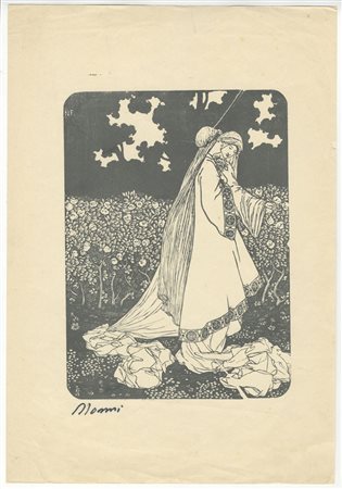 Francesco Nonni (1885-1975). Le mani d'Oliva. 1911. Xilografia. mm 240x150....