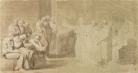 Pelagio Palagi (1775-1860) [attribuito a]. La morte di Socrate. 1810 ca....