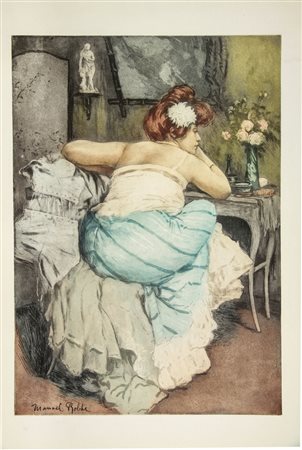 Manuel Robbe (1872-1936). Le Coquillage. 1906. Acquaforte e acquatinta a...