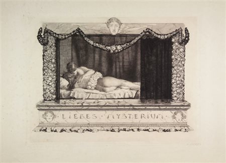 Joseph Uhl (1877-1945). Liebes Mysterium (Mistero d'amore). 1910. Acquaforte...