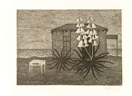 Giuseppe Viviani (1898-1965). Notturno. 1956. Acquaforte mm. 220x295. Foglio:...