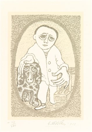 Giuseppe Viviani (1898-1965). San Rocco. 1961. Litografia a due colori mm....