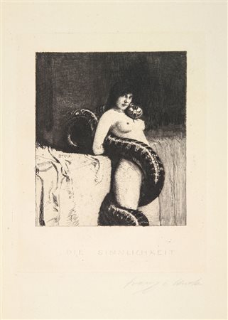 Franz Von Stuck (1863-1928). Die Sinnlichkeit. 1889/91 ca. Acquaforte. mm...