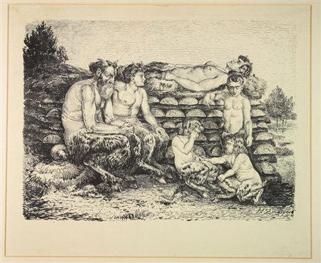 Heinrich Zille (1858-1929) [attribuito a]. Morte della faunessa. Litografia....