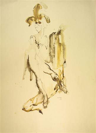 Anna Anni (1926-2011). Tre bozzetti per costumi teatrali. 1959/60 ca. Lotto...