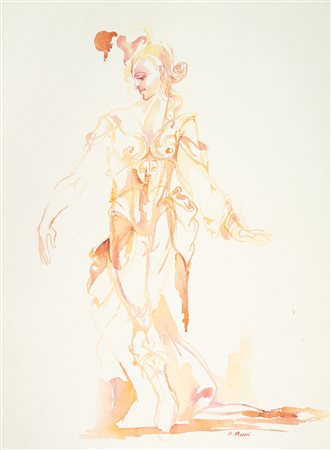 Anna Anni (1926-2011). Quattro bozzetti per costumi teatrali. 1960 ca. Lotto...